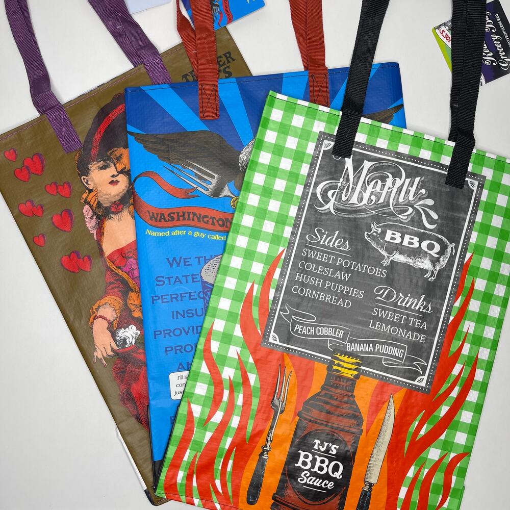 3 Trader Joe’s State Reusable Tote Bag Washington DC + VIRGINIA + NORTH CAROLINA